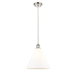 Arthur Cone Pendant - Small - White Glass