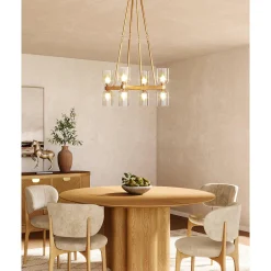 Aurind Cross Chandelier - 8 Light - Crystal