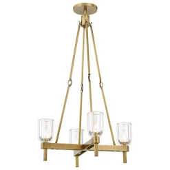 Aurind Cross Chandelier - 4 Light - Crystal