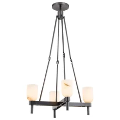 Aurind Cross Chandelier - 4 Light - Alabaster