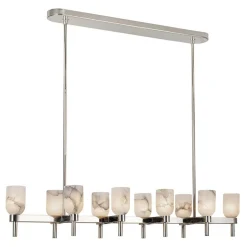 Aurind Linear Island Chandelier - Alabaster