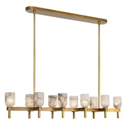 Aurind Linear Island Chandelier - Alabaster