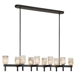Aurind Linear Island Chandelier - Alabaster