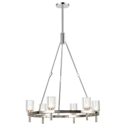 Aurind Ring Chandelier - 6 Light - Crystal