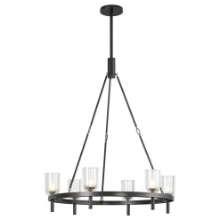 Aurind Ring Chandelier - 6 Light - Crystal