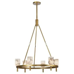 Aurind Ring Chandelier - 6 Light - Alabaster