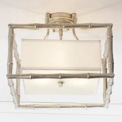 Bamboo Square Semi-Flush Ceiling Light