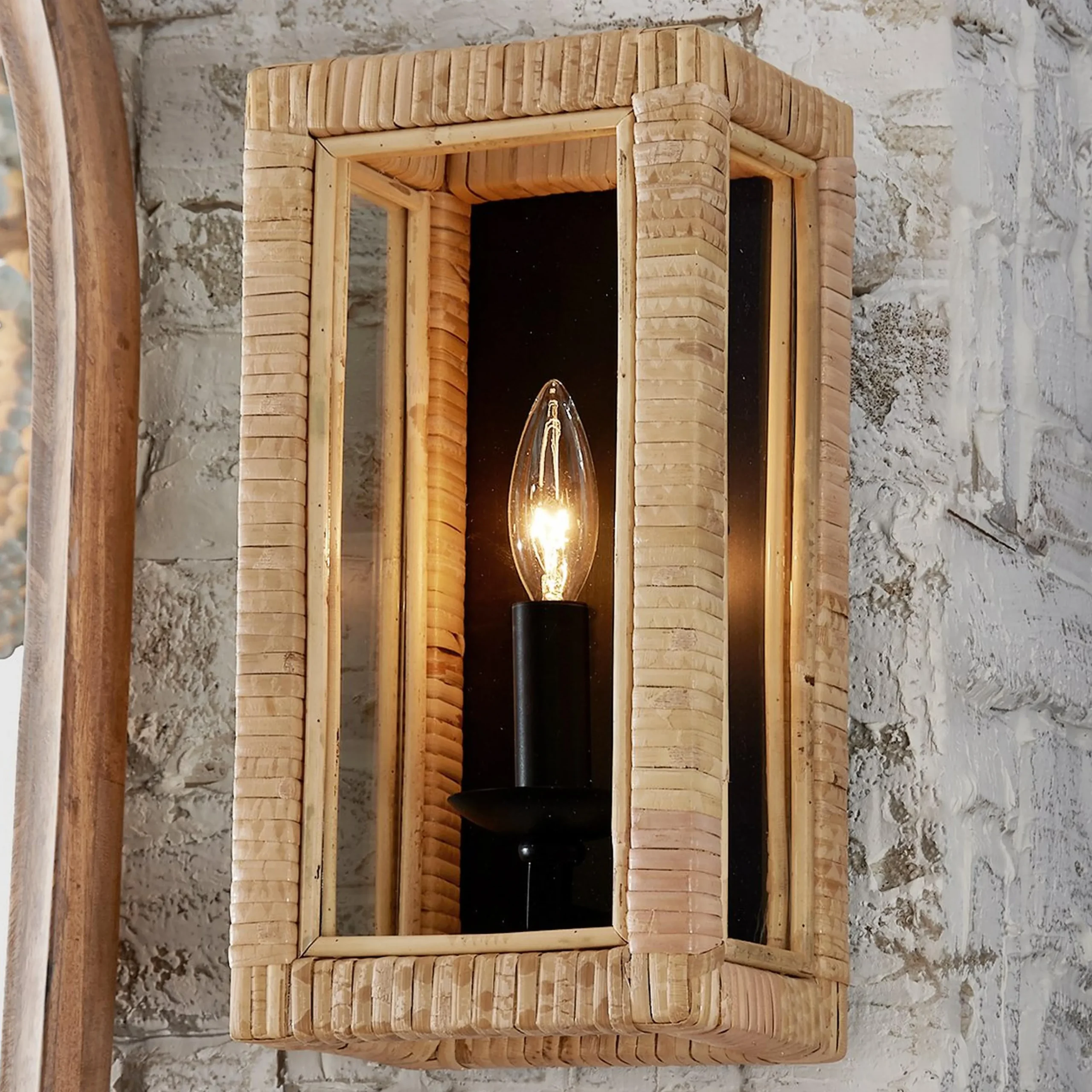 Bamboo Wrapped Frame Sconce