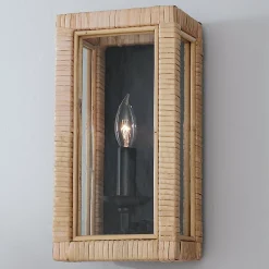 Bamboo Wrapped Frame Sconce