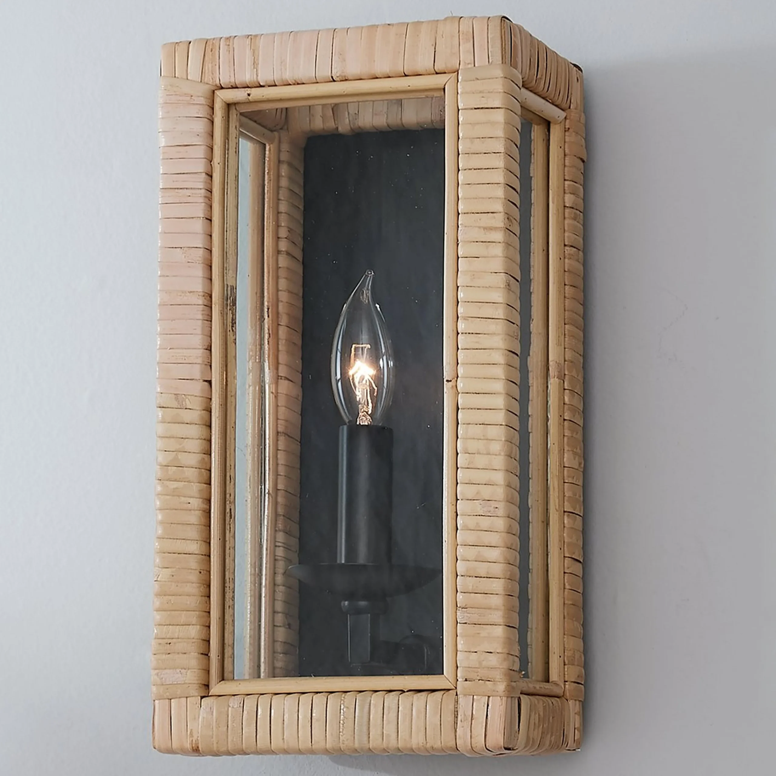 Bamboo Wrapped Frame Sconce