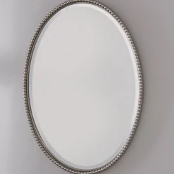 Beaded Beveled Mirror - Oval