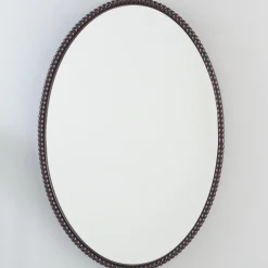 Beaded Beveled Mirror - Oval