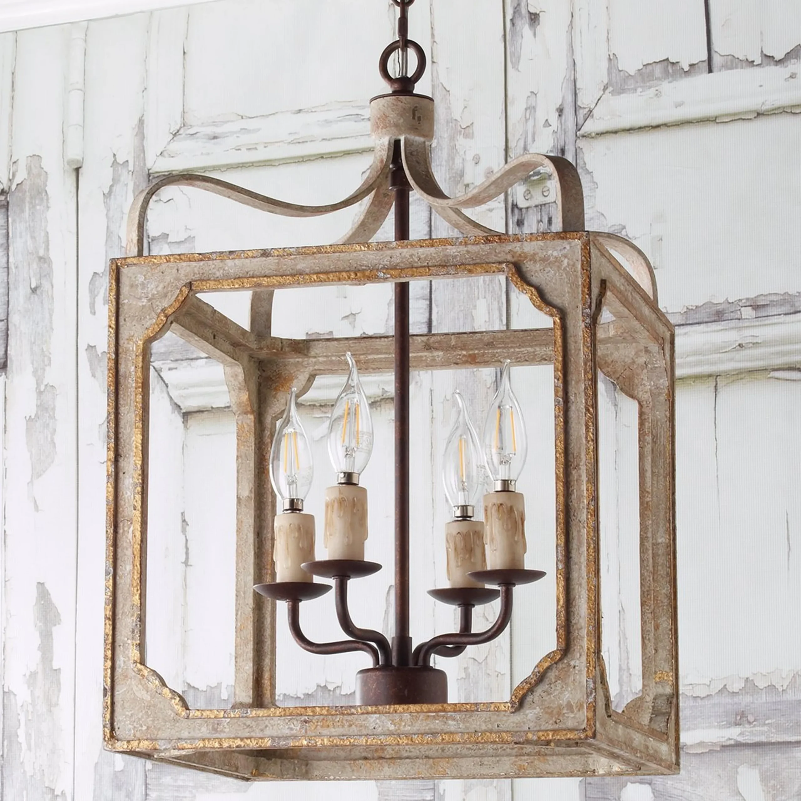 Boho Rustic Cube Chandelier - Small