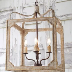 Boho Rustic Cube Chandelier - Large