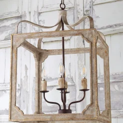 Boho Rustic Cube Chandelier - Large