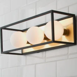 Boxed Globe Vanity Light -3 Light
