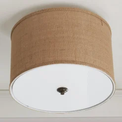 Burlap Drum Shade Ceiling Light