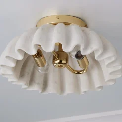 Carved Marble Ruffle Ceiling Light