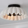 Carved Marble Ruffle Ceiling Light