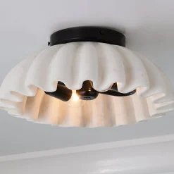 Carved Marble Ruffle Ceiling Light
