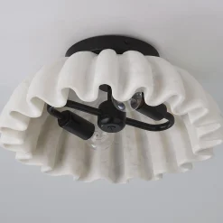 Carved Marble Ruffle Ceiling Light