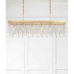 Cascading Crystals Island Chandelier - Rectangular