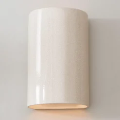 Ceramic Cylinder Sconce - Small - Crackle