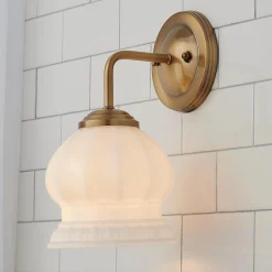 Chris Loves Julia Marlo Bath Sconce - Milk Glass