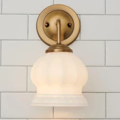 Chris Loves Julia Marlo Bath Sconce - Milk Glass