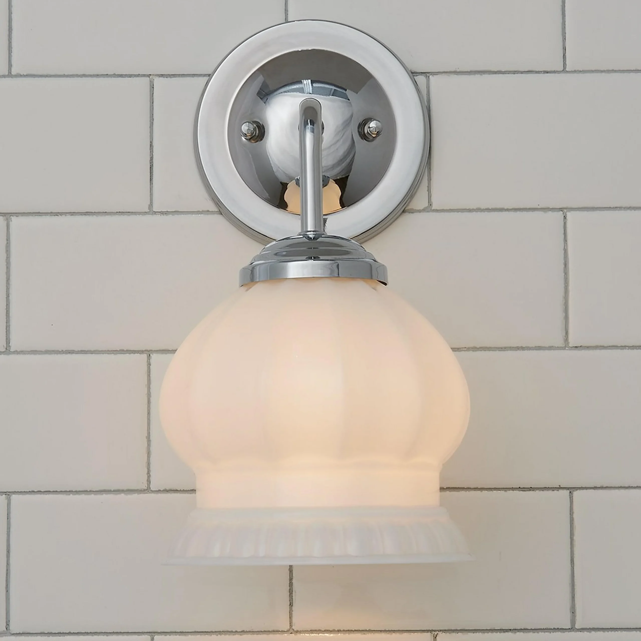 Chris Loves Julia Marlo Bath Sconce - Milk Glass