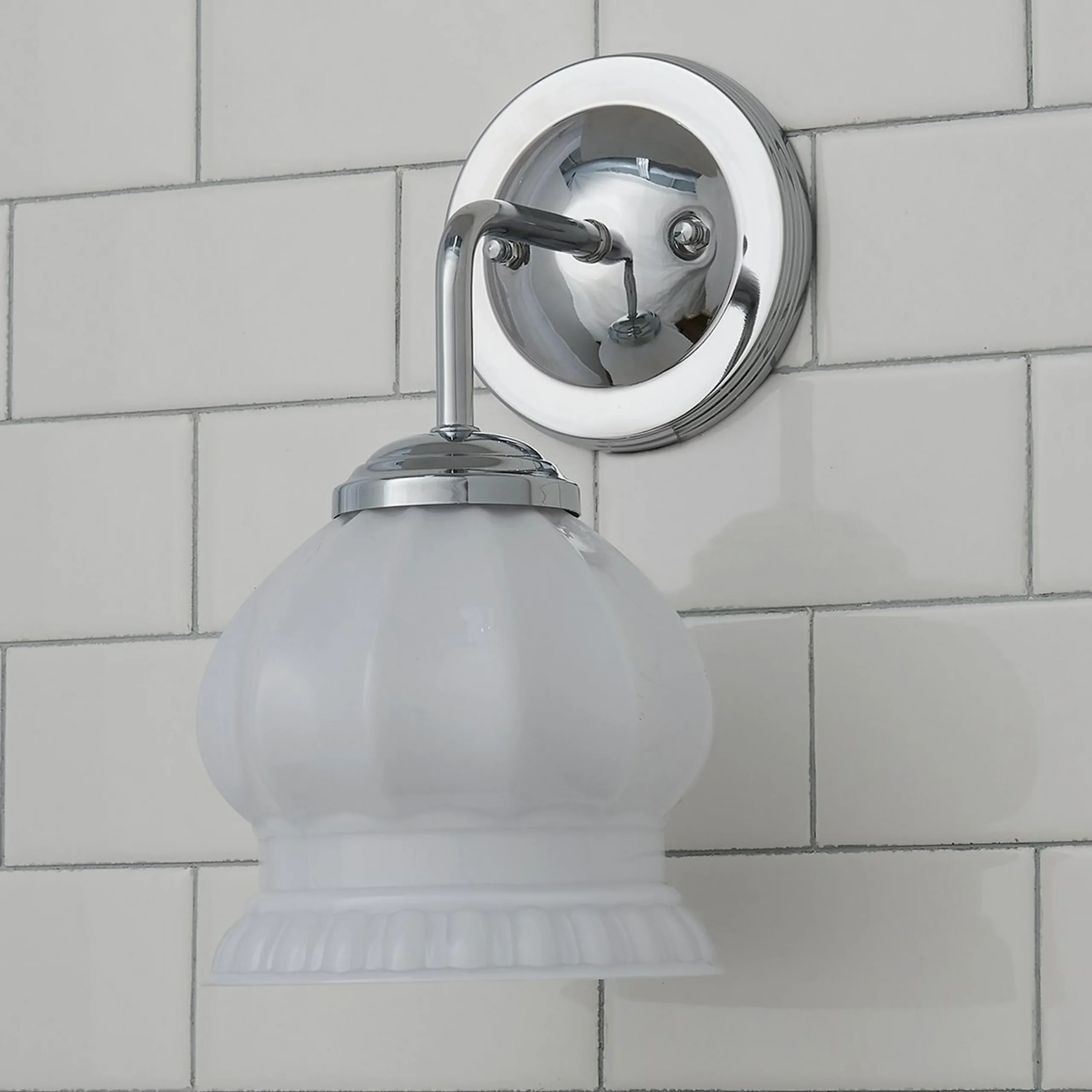 Chris Loves Julia Marlo Bath Sconce - Milk Glass