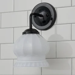 Chris Loves Julia Marlo Bath Sconce - Milk Glass