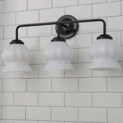 Chris Loves Julia Marlo Vanity Light - 3 Light - Milk Glass