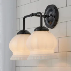 Chris Loves Julia Marlo Vanity Light - 2 Light - Milk Glass
