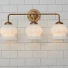 Chris Loves Julia Marlo Vanity Light - 3 Light - Milk Glass