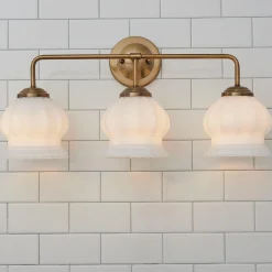 Chris Loves Julia Marlo Vanity Light - 3 Light - Milk Glass