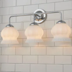 Chris Loves Julia Marlo Vanity Light - 3 Light - Milk Glass