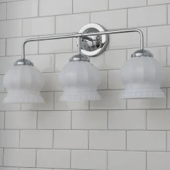 Chris Loves Julia Marlo Vanity Light - 3 Light - Milk Glass
