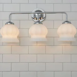 Chris Loves Julia Marlo Vanity Light - 3 Light - Milk Glass