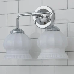 Chris Loves Julia Marlo Vanity Light - 2 Light - Milk Glass