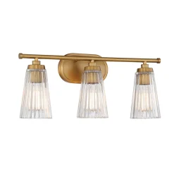 Cinematheque Ribbed Glass Vanity Light - 3 Light