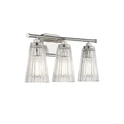 Cinematheque Ribbed Glass Vanity Light - 3 Light