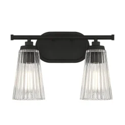 Cinematheque Ribbed Glass Vanity Light - 2 Light
