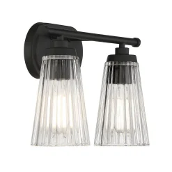 Cinematheque Ribbed Glass Vanity Light - 2 Light