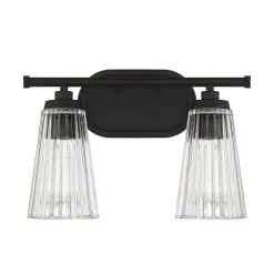 Cinematheque Ribbed Glass Vanity Light - 2 Light