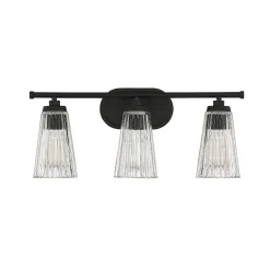 Cinematheque Ribbed Glass Vanity Light - 3 Light