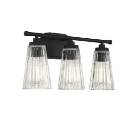 Cinematheque Ribbed Glass Vanity Light - 3 Light