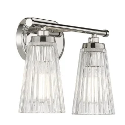 Cinematheque Ribbed Glass Vanity Light - 2 Light