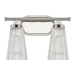 Cinematheque Ribbed Glass Vanity Light - 2 Light