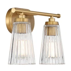 Cinematheque Ribbed Glass Vanity Light - 2 Light